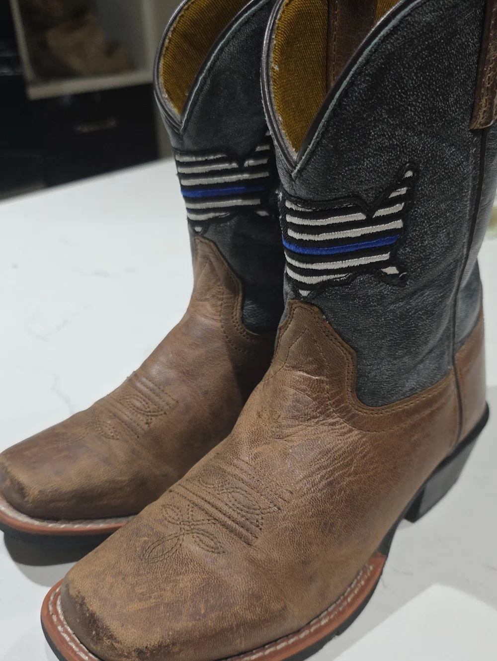 Don Post Children  Brown & Blue Western Boots   Size 2.5